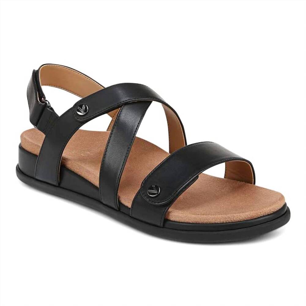 NEW VIONIC women's cypress strappy sandals in black - Picture 1 of 6